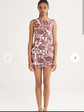 Rumer Maya Mini Dress in Cocoa Floral